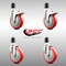 Service Caster 5 Inch 316SS Red Poly Swivel 1-3/4 Inch Expanding Stem Caster Lock Brake, 2PK SS316TTLEX20S514-PPUB-RED-2-S-2-134 - alternate 5